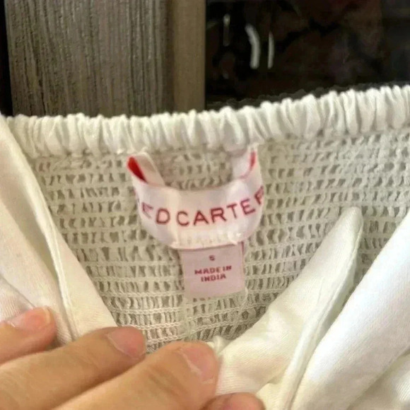 Red Carter White Button front mini dress 100% cotton size small NWT - Picture 5 of 8